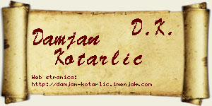 Damjan Kotarlić vizit kartica